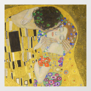 Gustav Klimt - Der Kuss Fensteraufkleber