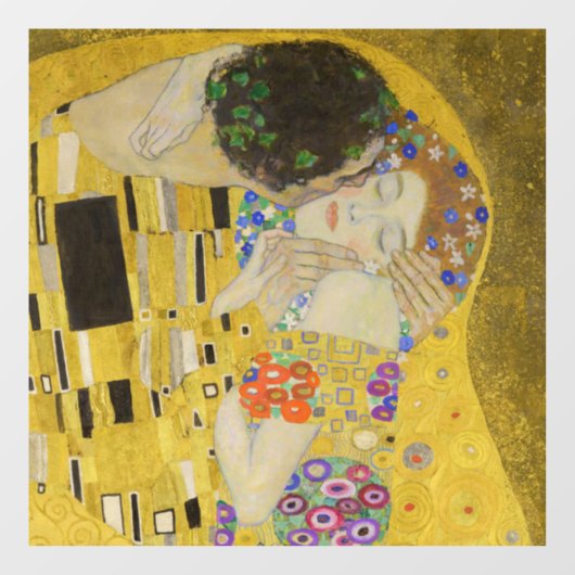 Gustav Klimt - Der Kuss Fensteraufkleber (Blatt)