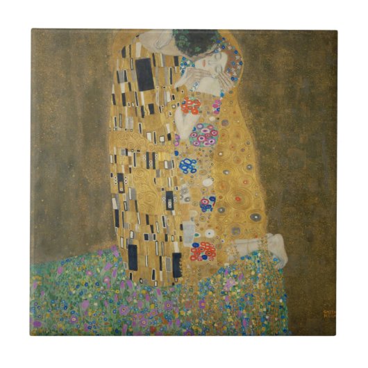 Gustav Klimt - Der Kuss Fliese (Vorderseite)