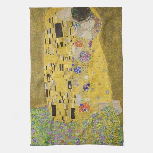 Gustav Klimt - Der Kuss Geschirrtuch (Vertikal)