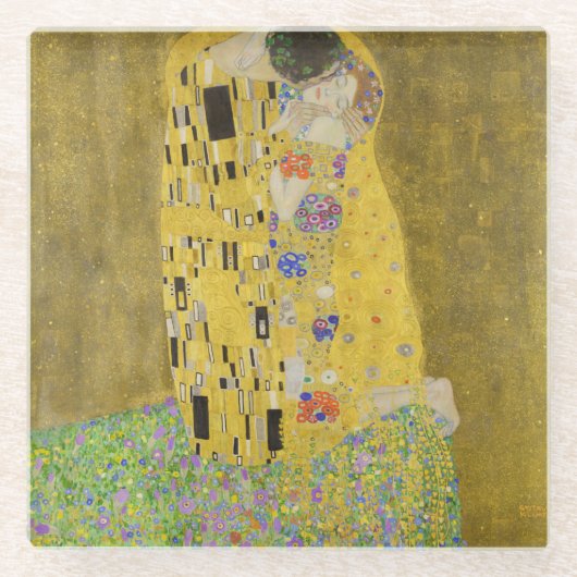 Gustav Klimt - Der Kuss Glasuntersetzer (Vorderseite)