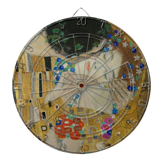 Gustav Klimt Der Kuss Klassisches Gemälde Dartscheibe (vorne)