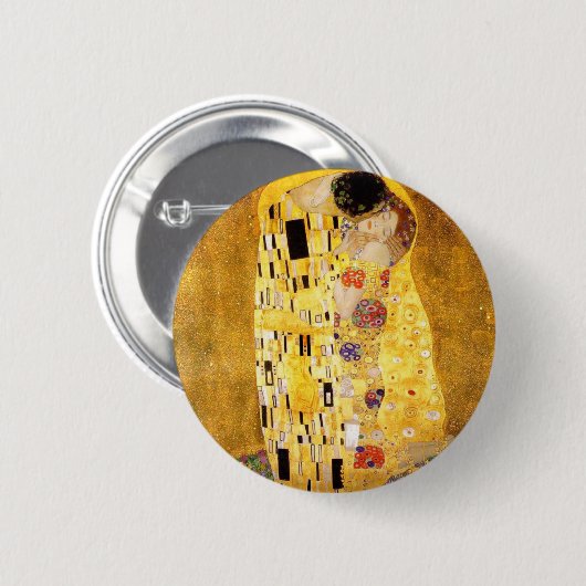 Gustav Klimt der Kuss-Knopf Button (Vorne & Hinten)
