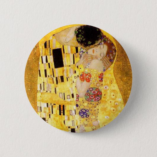 Gustav Klimt Der Kuss Knopf Button (Vorderseite)
