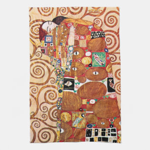 Gustav Klimt - Der Kuss - Kunstmalerei Handtuch