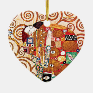Gustav Klimt - Der Kuss - Kunstmalerei Keramik Ornament