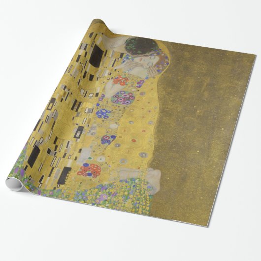 Gustav Klimt Der Kuss (Liebhaber) GalerieHD Vintag Geschenkpapier (Ungerollt)