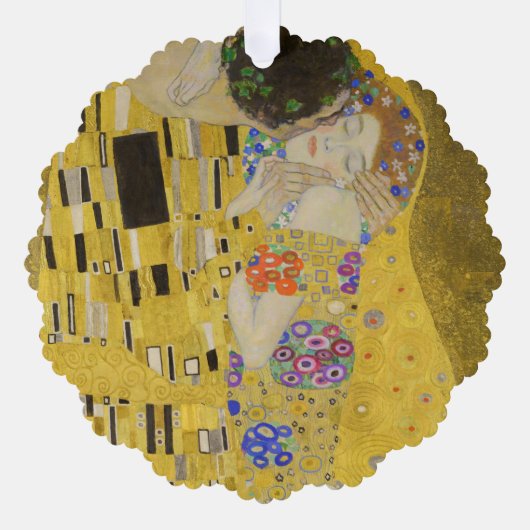 Gustav Klimt - Der Kuss Ornament Karte (Vorderseite)