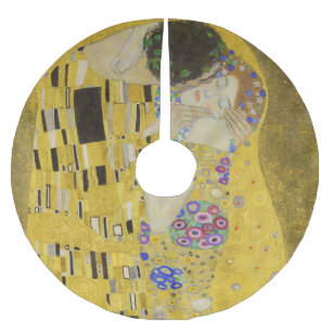 Gustav Klimt - Der Kuss Polyester Weihnachtsbaumdecke