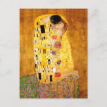 Gustav Klimt "der Kuss " Postkarte<br><div class="desc">Dieses ist die leuchtende und sinnliche Malerei, "der Kuss, " geschaffen durch den österreichischen Maler Gustav Klimt. Es hat betrachtet, um seine berühmteste Arbeit zu sein. Er malte es zwischen den Jahren 1907 und 1908, die der Höhepunkt seines "goldenen Zeitraums waren, " als malte er einige Arbeiten, die Goldblatt verwenden....</div>