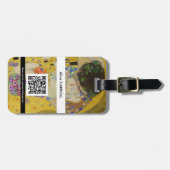 Gustav Klimt - Der Kuss - QR-Code Gepäckanhänger (Vorderseite horizontal)