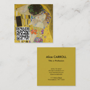 Gustav Klimt - Der Kuss - QR-Code Quadratische Visitenkarte