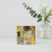 Gustav Klimt - Der Kuss - QR-Code Quadratische Visitenkarte (Stehend Vorderseite)