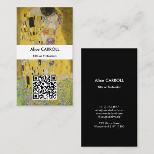 Gustav Klimt - Der Kuss - QR-Code Visitenkarte