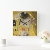 Gustav Klimt - Der Kuss Quadratische Wanduhr (Zuhause)