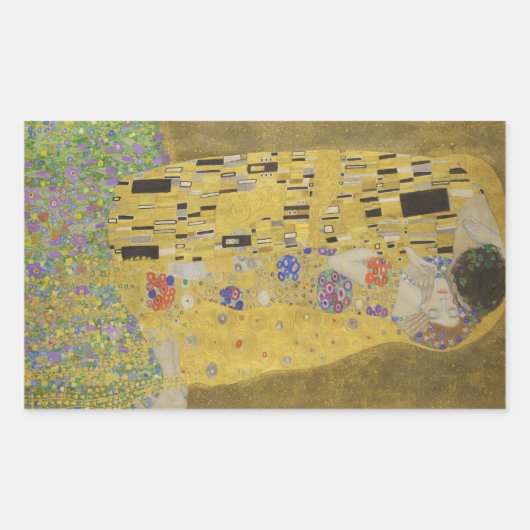 Gustav Klimt "Der Kuss" Rechteckiger Aufkleber (Vorderseite)