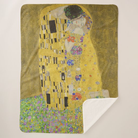 Gustav Klimt - Der Kuss Sherpadecke (Vorderseite)