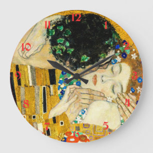 Gustav Klimt - Der Kuss/ Valentinstag Große Wanduhr