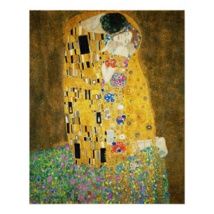 Gustav Klimt Der Kuss Vintage Art Nouveau Gemälde Poster