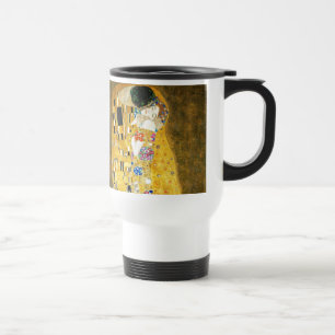 Gustav Klimt Der Kuss Vintage Art Nouveau Gemälde Reisebecher
