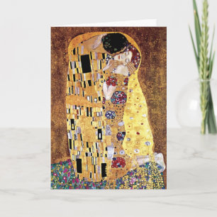 Gustav Klimt - Der Kuss - Vintage Art Nouveau Karte