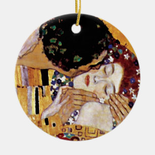 Gustav Klimt - Der Kuss - Vintage Art Nouveau Keramikornament