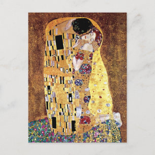 Gustav Klimt - Der Kuss - Vintage Art Nouveau Postkarte