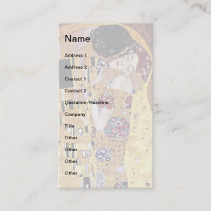 Gustav Klimt - Der Kuss - Vintage Art Nouveau Visitenkarte