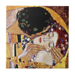 Gustav Klimt - Der Kuss - Vintager Jugendstil Fliese
