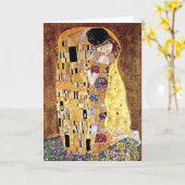 Gustav Klimt - Der Kuss - Vintager Jugendstil Karte (Gelbe Blume)