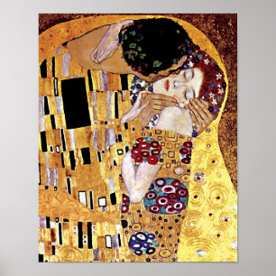 Gustav Klimt - Der Kuss - Vintager Jugendstil Poster