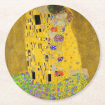 Gustav Klimt Der Kuss Zazzle Runder Pappuntersetzer<br><div class="desc">Der Kuss wurde von Gustav Klimt gemalt.</div>