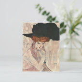 Gustav Klimt - der schwarze Feather-Hut Postkarte (Stehend Vorderseite)