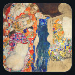 Gustav Klimt - Die Brücke (unvollendet) Quadratischer Aufkleber<br><div class="desc">The Bride (unvollendet) - Gustav Klimt,  Oil on Leinwand,  1917-1918</div>