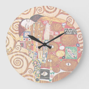 Gustav Klimt - Die Embrace - Kunstmalerei Große Wanduhr