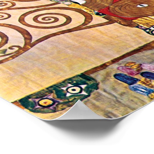 Gustav Klimt - Die Embrace - Kunstmalerei Poster (Ecke)