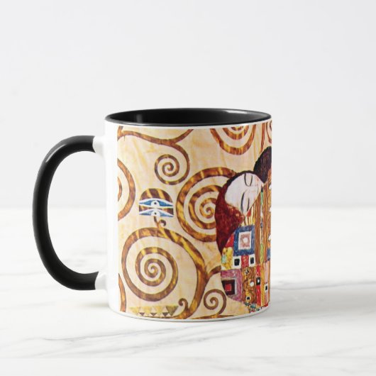 Gustav Klimt - Die Embrace - Kunstmalerei Tasse (Links)
