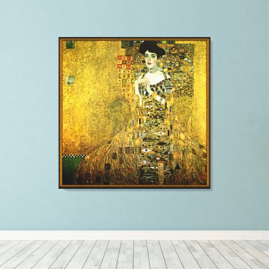 Gustav Klimt die goldene Dame auf Tuch Leinwanddruck (Insitu (Holzboden))