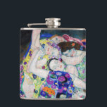 Gustav Klimt - Die Jungfrau Flachmann<br><div class="desc">Die Jungfrau / Der Maiden - Gustav Klimt,  Öl auf Leinwand,  1913</div>