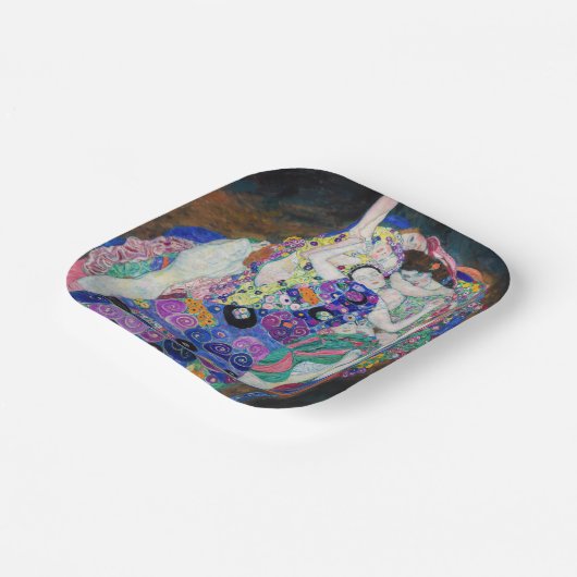 Gustav Klimt - Die Jungfrau Pappteller (Gewinkelt)
