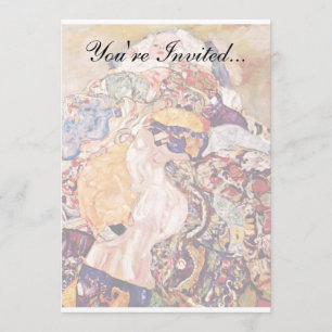 Gustav Klimt - Die Kinderkrippe - Neugeborene Einladung