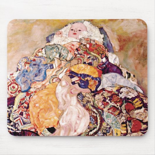 Gustav Klimt - Die Kinderkrippe - Neugeborene Mousepad (Vorne)