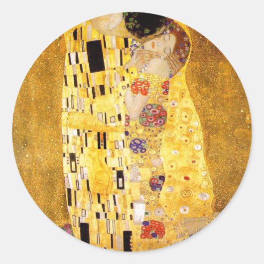 Gustav Klimt die Kiss-Stickers Runder Aufkleber (Vorderseite)