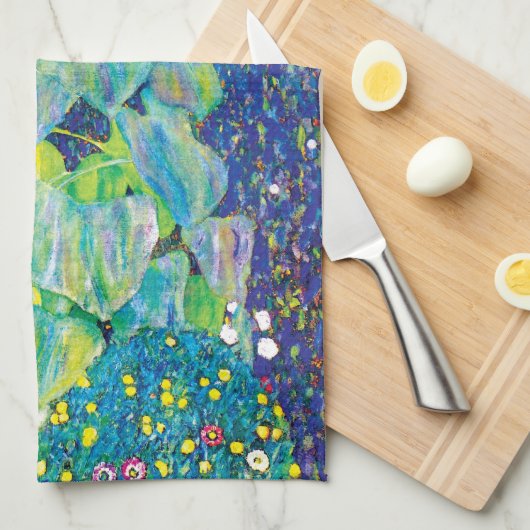 Gustav Klimt - Die Sonnenblume Kunstmalerei Handtuch (Viertel Falte)