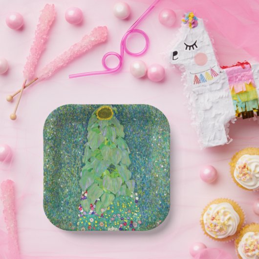 Gustav Klimt - Die Sonnenblume Pappteller (Party)