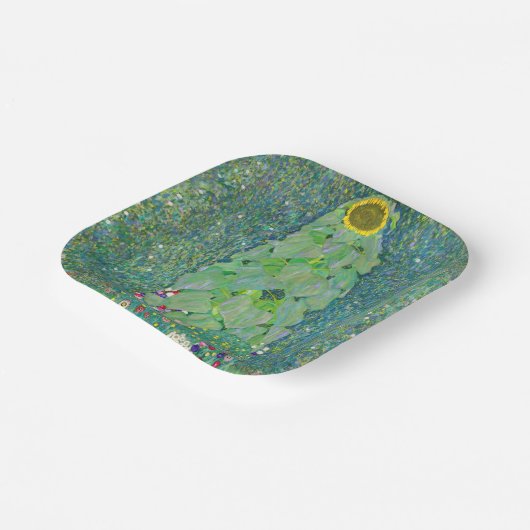 Gustav Klimt - Die Sonnenblume Pappteller (Gewinkelt)