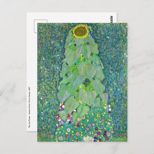 Gustav Klimt - Die Sonnenblume Postkarte (Vorne/Hinten)