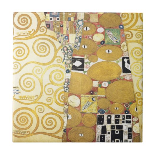 Gustav Klimt - die Umarmung - klassische Grafik Fliese (Vorderseite)