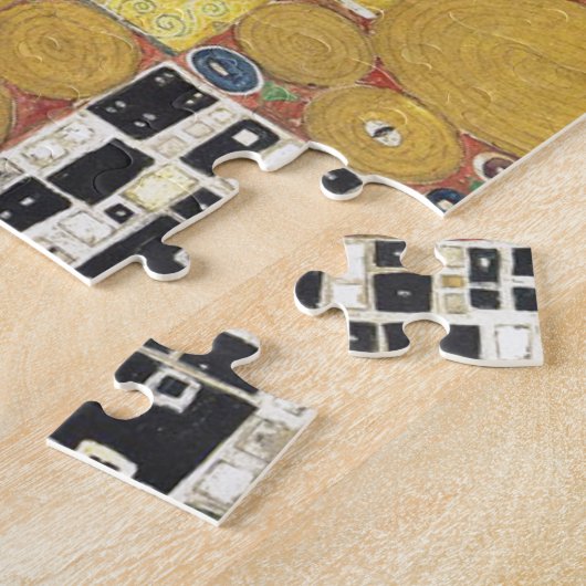 Gustav Klimt - die Umarmung - klassische Grafik Puzzle (Seite)