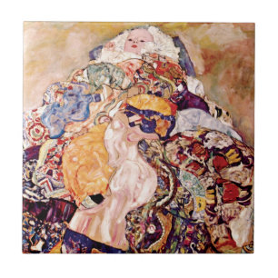 Gustav Klimt - Die Wiege - Neugeborenes Fliese